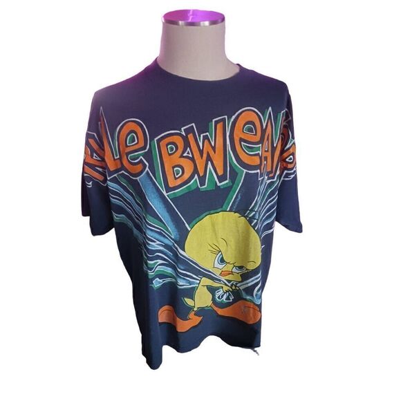 Vintage distressed rule bweaker looney tunes plus size tweety bird tee freeze ra - Picture 1 of 4